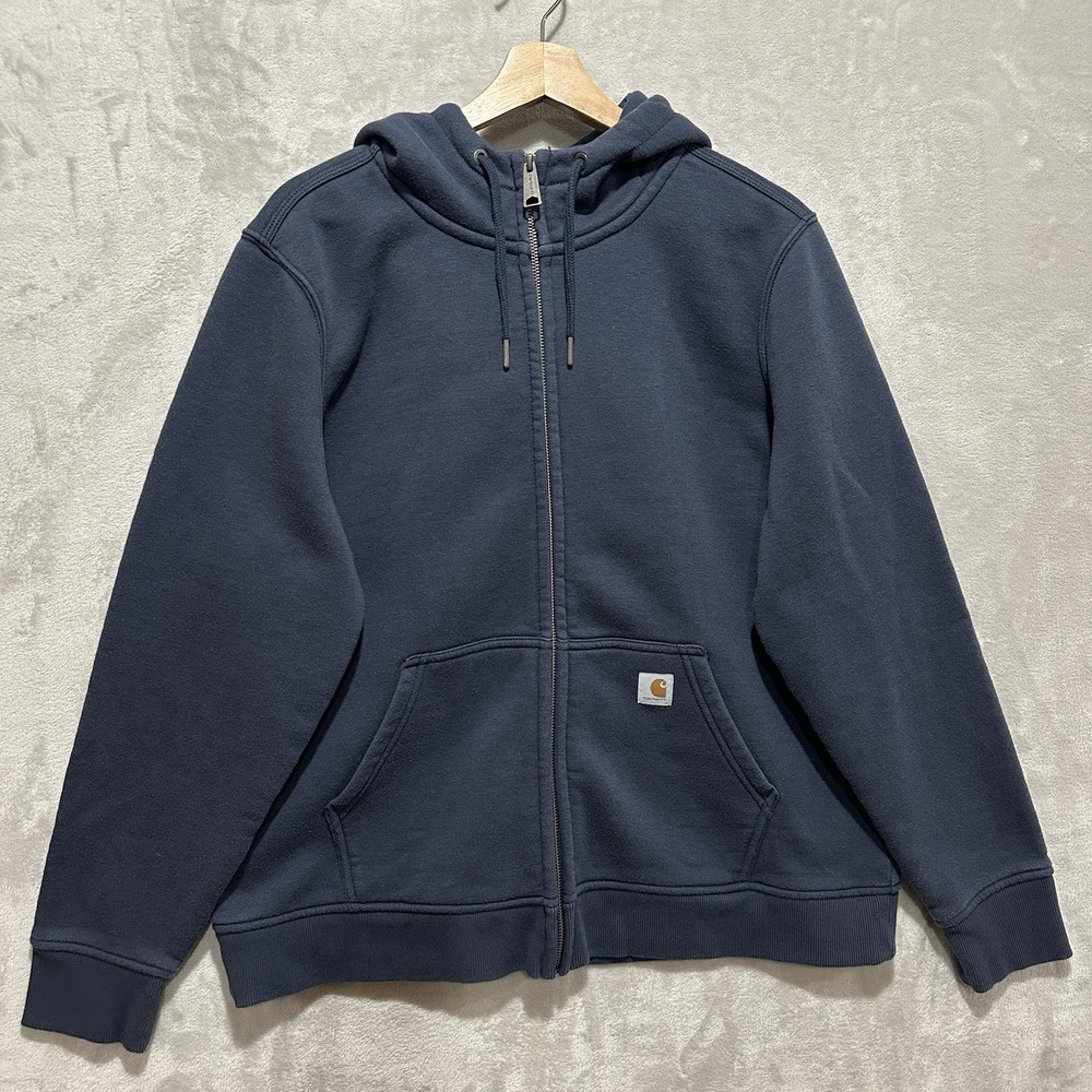 Carhartt Clarksburg Zip Sweatshirt Hoodie Female XL 16-18 Navy Relaxed Fit Logo